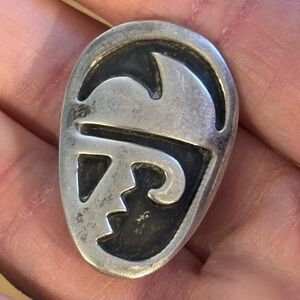 Hopi silver overlay pendant makers mark estate